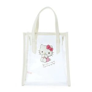 Hello Kitty Clear Tote Bag Crossbody with White Trim and Pink Bow